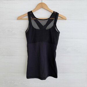 Lululemon - Black sports bra tank mesh top and back, sz 8